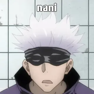 🤔 Satoru Gojo Jujutsu Kaisen nani Anime, Gojo, Jujutsu Kaisen, Nani, Naklejka, Postać, Postać z anime telegram sticker