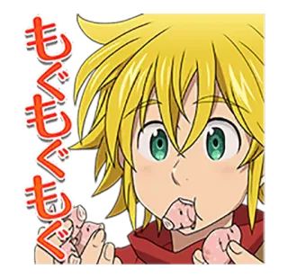 😋 もぐもぐもぐ Anime, Desenho animado, Comendo, Porco, Fofo, Japonês whatsapp sticker