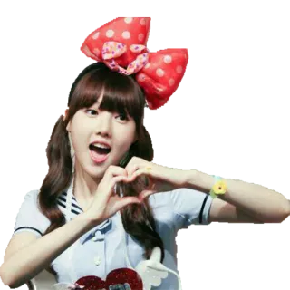 ❤ donna, ragazza, cuore, coreano, carino, pop star, fiocco whatsapp sticker