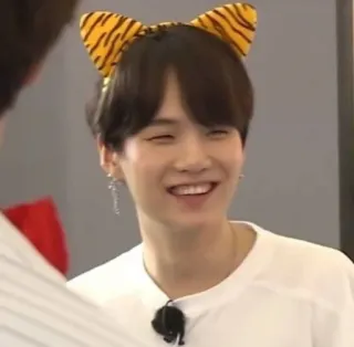 ❣️ Suga kpop, min yoongi, bts, tiger ears, idol, singer, smiling telegram sticker