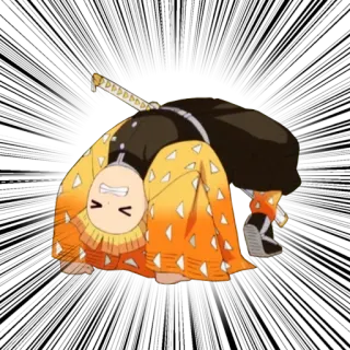 🤲 Zenitsu Agatsuma Demon Slayer Anime, Demon Slayer, Zenitsu, Engraçado, Mangá, Chibi telegram sticker