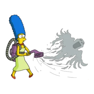 👻 Marge Simpson The Simpsons Marge Simpson, vacuum cleaner, cartoon, The Simpsons, cleaning telegram sticker