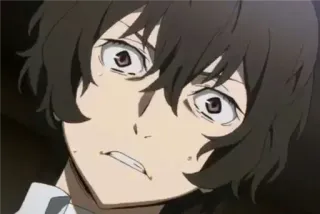 😧 Dazai Osamu Bungo Stray Dogs Anime, Mangá, Dazai, Bungo Stray Dogs, Expressão, Chocado, Assustado telegram sticker