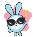 😎 Hase, Cartoon, Sonnenbrille, niedlich, funkeln telegram sticker