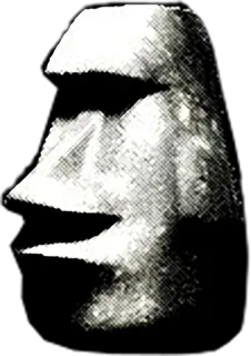 🗿 moai, easter island, statue, stone, head, ancient telegram sticker