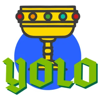 🏆 yolo yolo, จอก, ถ้วย, ข้อความ, สีหน้า telegram sticker