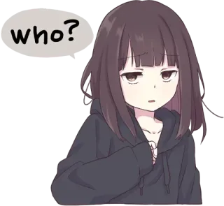 😒 who? Chica anime, Pregunta, Quién, Pensando, Lindo, Manga, Expresión telegram sticker