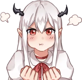 😠 Anime, Démon, Colérique, Mignon, Autocollant telegram sticker