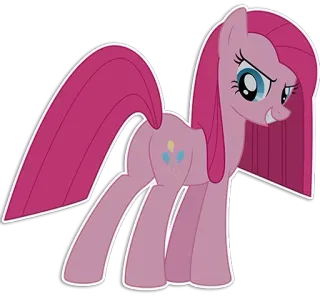 🦄 Pinkie Pie My Little Pony Dibujo animado, Pony, Rosa, Animal, Personaje telegram sticker