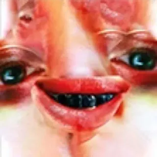 👁 visage, effrayant, bizarre, déformé, grotesque, effrayant telegram sticker