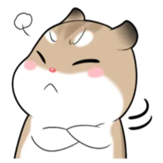 😤 хомяк, злой, раздраженный, мультяшный, милый, животное whatsapp sticker