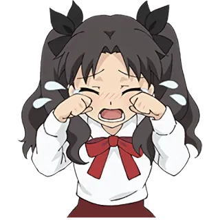 😢 pleurer, animé, larmes, triste, émotion, fille telegram sticker