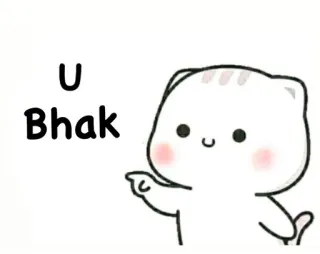 😐 U Bhak desenho animado, gato, texto, ofensivo telegram sticker