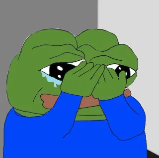 😓 Pepe the Frog Pepe la Rana, Meme, llorando, triste, Meme de Internet, Rana telegram sticker