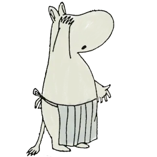 😵 Moomin moomin, dibujos animados, personaje, lindo, delantal, caprichoso telegram sticker