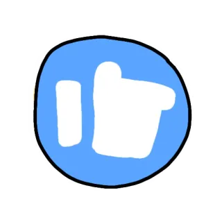 👍 点赞, 喜欢, 正面, 赞同, 手势, 卡通 telegram sticker