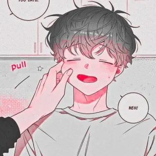 🐇 pull carino, anime, kawaii, guancia, tirare whatsapp sticker