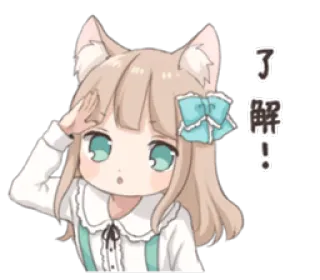 @stickersLine Coco of wolf ear girl telegram stickers