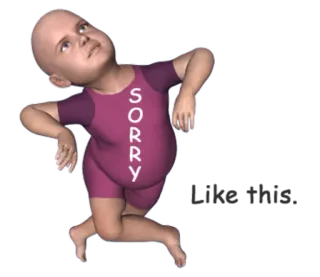 😌 SORRY apology, sad, 3D, sorry, begging whatsapp sticker