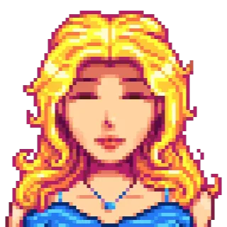 😌 Penny Stardew Valley videojuego, pixel art, personaje, rubia, mujer telegram sticker