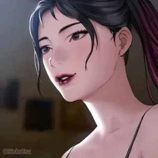 💋 femme, animé, portrait, jolie, dessin animé telegram sticker