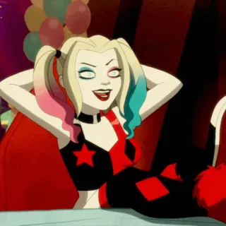 🎪 Harley Quinn 할리 퀸, DC 코믹스, 슈퍼 빌런, 만화, 어릿광대, 여성 캐릭터 telegram sticker