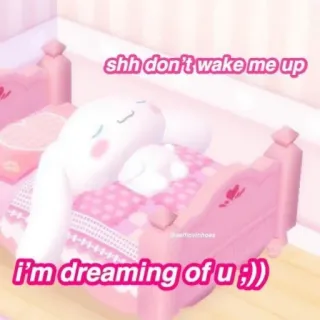 😴 Cinnamoroll shh don't wake me up
i'm dreaming of u;)) милый, каваий, мечтать, сон, пастельный, эстетика, cinnamoroll telegram sticker