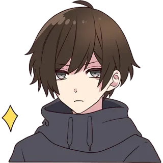 😕 Anime, Personaje, Lindo, Sudadera con capucha, Dibujos animados telegram sticker