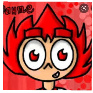 😁 DAHME dessin animé, rouge, yeux, personnage telegram sticker