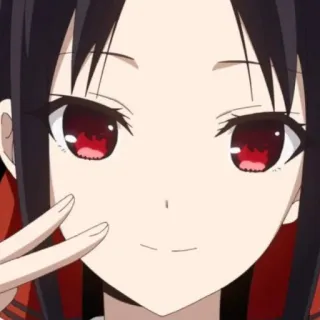 🙂 Kaguya Shinomiya Kaguya-sama: Love Is War аниме, Кагуя Синомия, Кагуя Сама, Любовь это война, знак мира, милый, персонаж telegram sticker