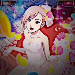 💗 Sakura Haruno Naruto anime, sakura, haruno, naruto, różowe włosy, kwiaty, panna młoda telegram sticker