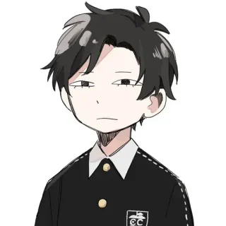 😐 anime, boy, student, cartoon, portrait telegram sticker