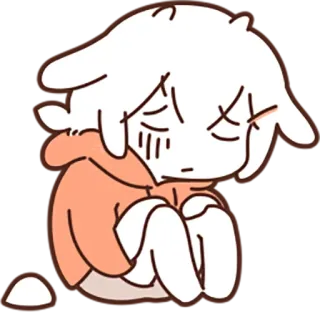 😨 sad, upset, cartoon, emotional, crying, lonely whatsapp sticker
