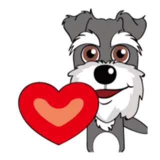 ❤ perro, corazón, amor, dibujos animados, animal telegram sticker