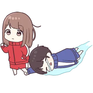 💙 anime, crying, sad, chibi, kawaii whatsapp sticker