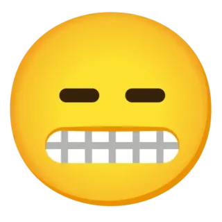 😑 Emoji, Răng, Vàng, Mặt, Nghiến răng, Cảm xúc telegram sticker