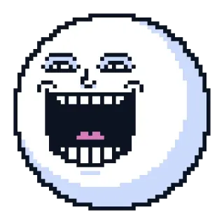😄 pixel art, face, expression, laughing, smiling, moon telegram sticker