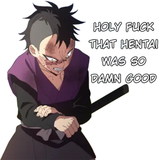 ✊ HOLY FUCK THAT HENTAI WAS SO DAMN GOOD 애니메이션, 불쾌한, 검, 캐릭터, 밈 telegram sticker