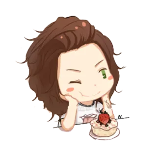☺️ Harry Styles harry styles, cartoon, singer, one direction, cute, strawberry telegram sticker