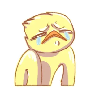 😢 traurig, weinend, Ente, Cartoon telegram sticker