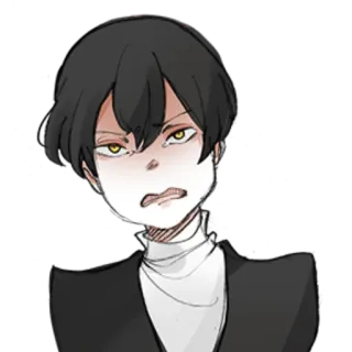 😡 anime, portrait, character, manga, illustration telegram sticker