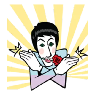 😃 man, rose, art, character, cartoon telegram sticker