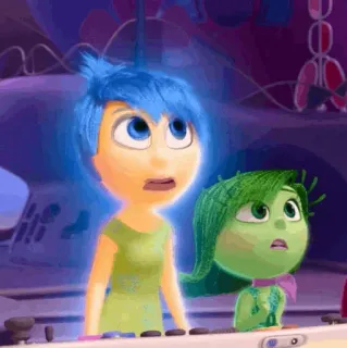 🤖 Joy Inside Out gioia, inside out, disgusto, pixar, animazione, personaggio telegram sticker