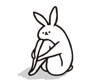 🐇 lapin, lapinou, animal, dessin animé, mignon, blanc telegram sticker