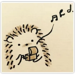 💭 ard ёж, животное, музыка, пение whatsapp sticker