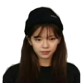 😒 女性, ポートレート, 女の子, アジア人, 帽子, 顔写真, 人 telegram sticker