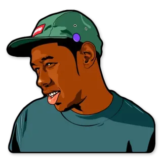 😑 Tyler, the Creator rapper, desenho animado, músico, Tyler the Creator, celebridade telegram sticker