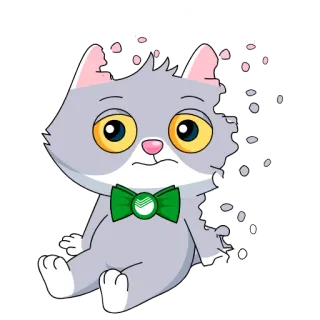 ⚰️ cat, sticker, animal, kitten, bow tie telegram sticker