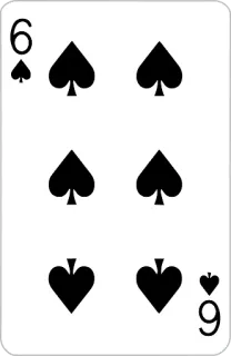 6⃣ carta, picas, seis, naipe, juego telegram sticker