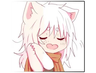 ☺️ Аниме, Мультфильм, Кот, Милый, Наклейка, Чиби telegram sticker